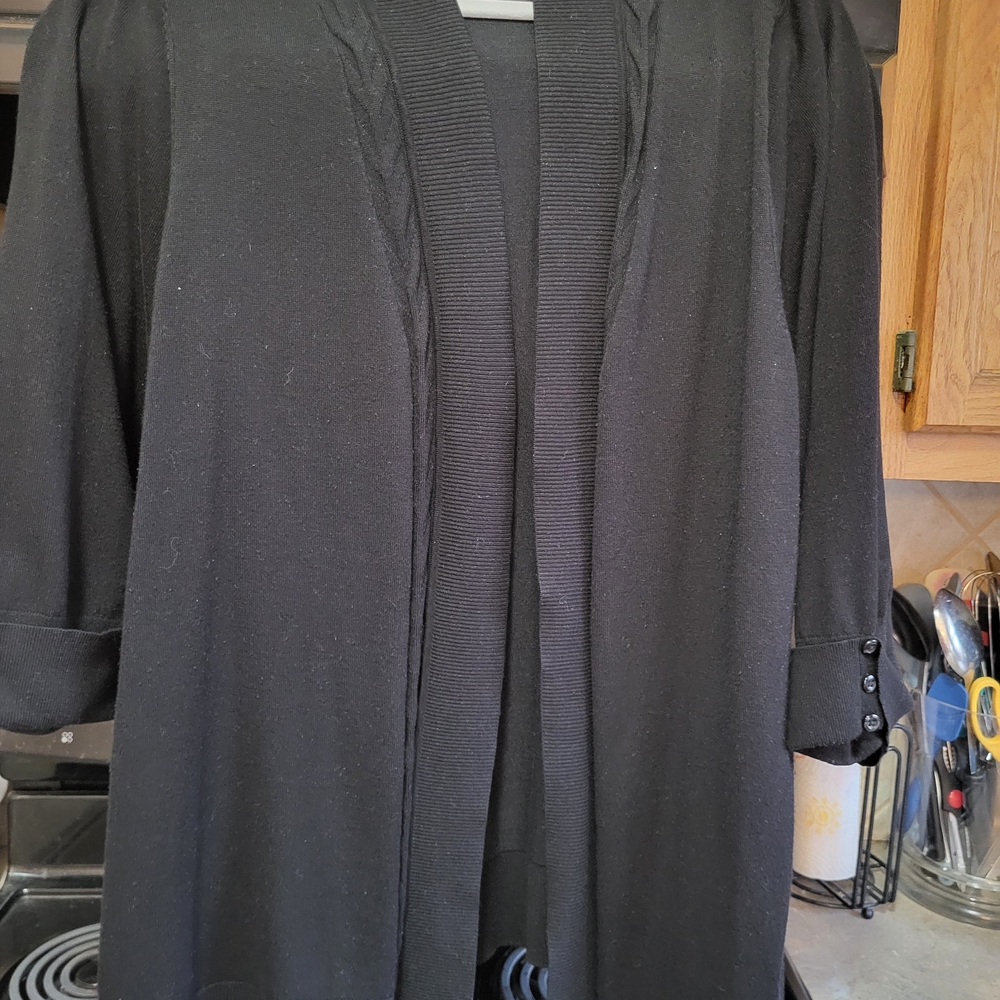 CJ Banks Elegant Black Cardigan